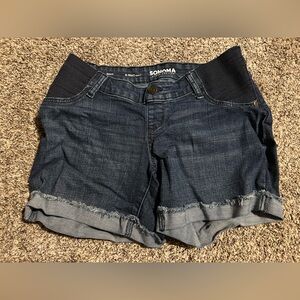 (6/$10) Sonoma Dark Blue Denim Maternity Shorts